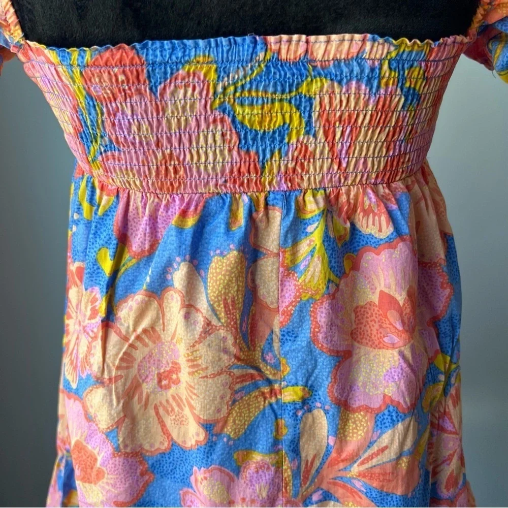 Olivaceous Pink and Blue Floral Dress